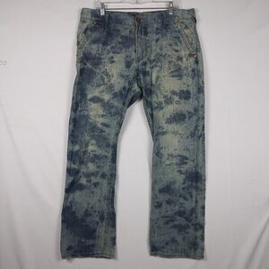 Syn Jeans Baggy Distressed Men's Size 38 x 31 Hip Hop Grunge Skater Zip Pocket